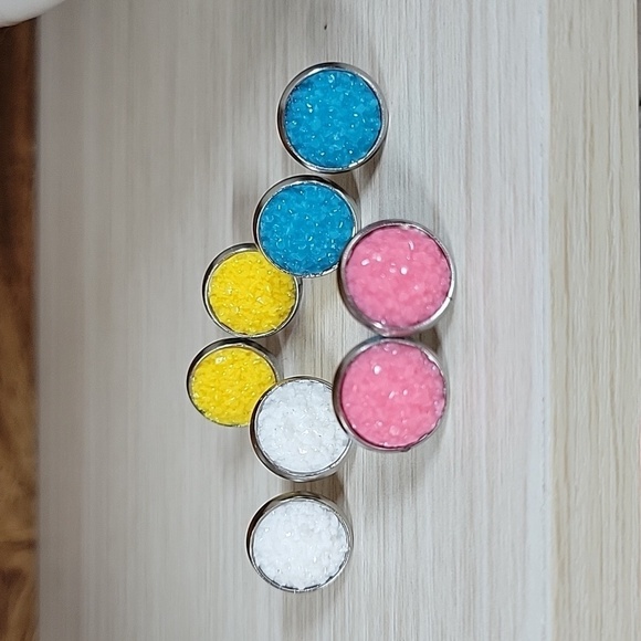 Springtime Druzy Button Stud Earrings, choice of color - Picture 1 of 7
